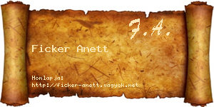 Ficker Anett névjegykártya