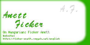 anett ficker business card